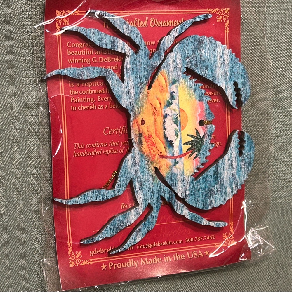 G. Debrekht Blue Crab Holiday Ornament
